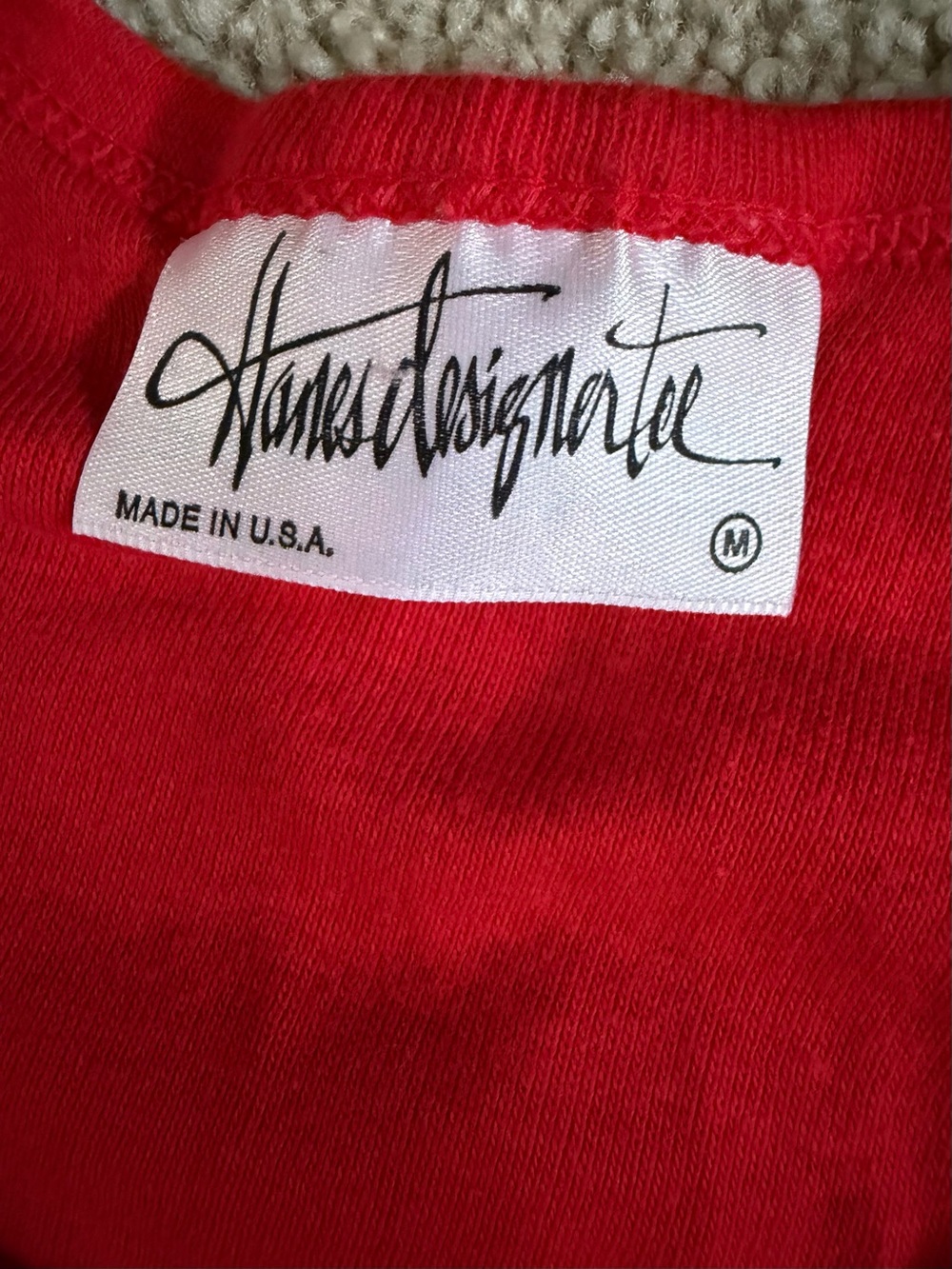 Hanky Panky Red Linda Graphic Baby Tee Size Medium Made In USA - Picture 4 of 5